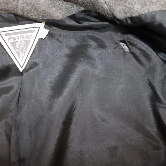 Vintage J. Percy for Marvin Richards Wool Pea Coat Jacket Gray Size 14 - Picture 7 of 9